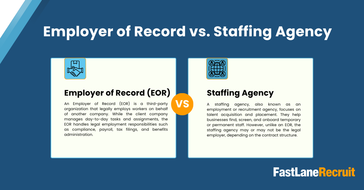 Employer of Record vs. Staffing Agency 2 Employer of Record vs. Staffing Agency 1
